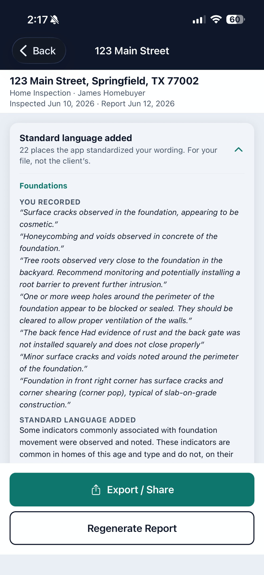 Standard language added - You recorded vs. Standard language added record